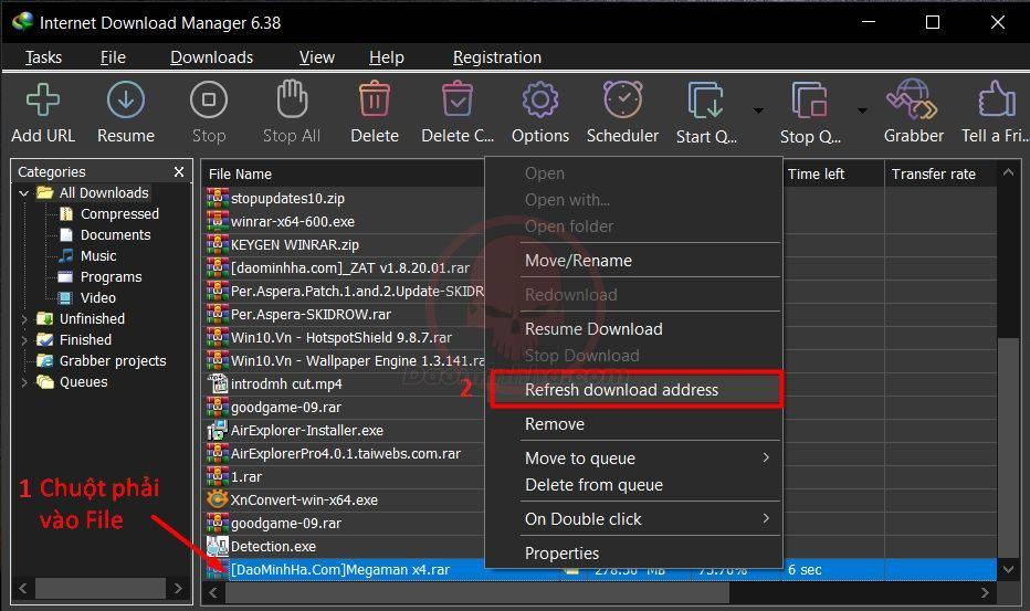 Hướng dẫn refresh link tải Game cho Internet Download Manager (IDM) và EagleGet 3